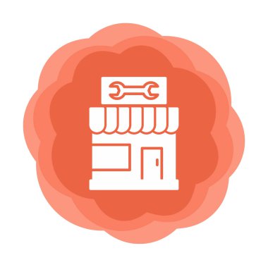 Araba Tamirhanesi ikon vektör çizimi