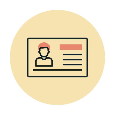 Visa belgesi simgesinin vektör illüstrasyonu 