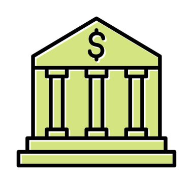 Banka simgesi, vektör illüstrasyonu 