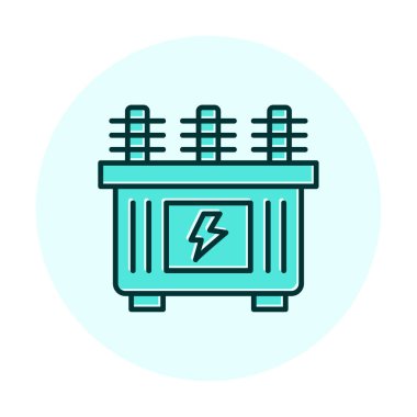 Batarya güç ikonu vektör illüstrasyonu. Dönüştürücü                         