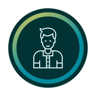 Avatar man simgesi, vektör illüstrasyonu  