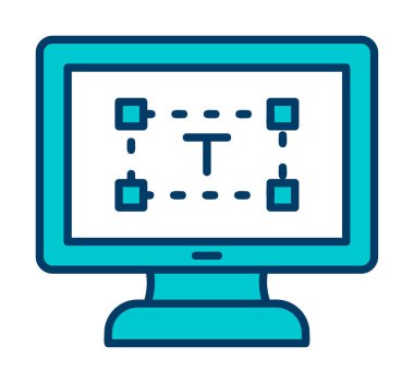 Bilgisayar metin düzenleyici simgesi, vektör illüstrasyonu
