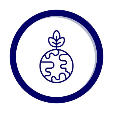 Ağaç simgesine sahip toprak küresi, gezegen kavramının ekolojik sürdürülebilirliği, vektör illüstrasyonu