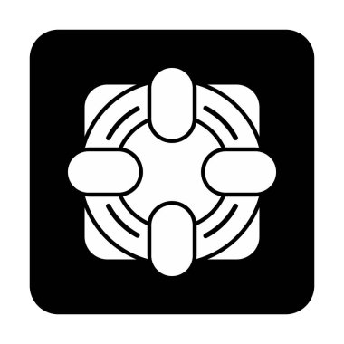 Bir cankurtaran simgesinin vektör illüstrasyonu