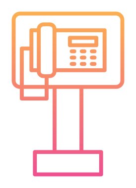 Ankesörlü Telefon web simgesi, vektör illüstrasyonu