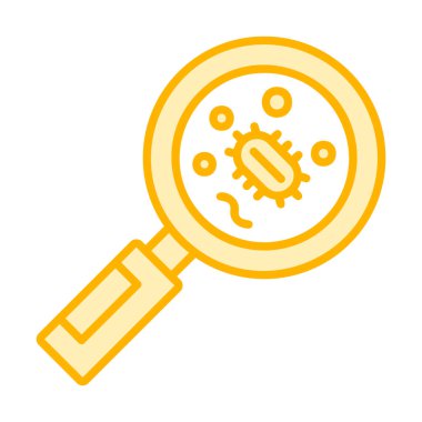 Büyüteç cam simgesi, vektör illüstrasyonu ile Bakteri aranıyor  