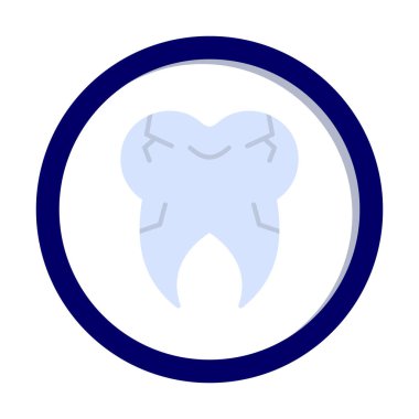 Kırık diş simgesi, vektör illüstrasyonu  