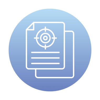 Hedef simgeye sahip bir belgenin vektör illüstrasyonu 