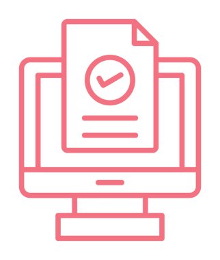 Bilgisayar ekranında web sitesi kayıt simgesi, vektör illüstrasyonu basit tasarım