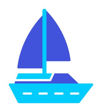 Basit tekne simgesi, vektör illüstrasyonu