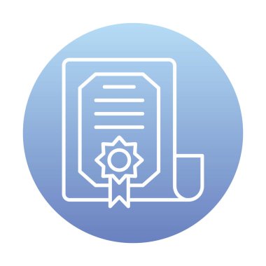 Sertifika vektör simgesi modern basit illüstrasyon                                 