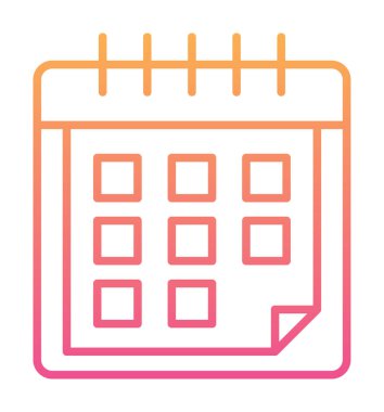 Takvim simgesi, vektör çizimi