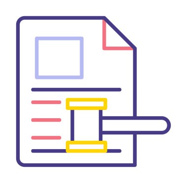 Açık artırma ya da Yargıç Tokmak simgesi düz stilde