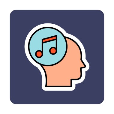 müzik web simgesi vektör illüstrasyonu                                