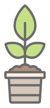  demlik vektör illüstrasyon tasarımında düz bitki