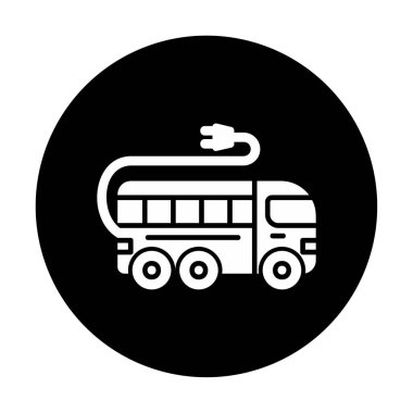 Elektrikli otobüs. Web simgesi basit illüstrasyon