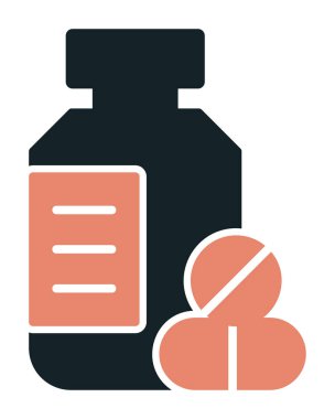 İlaç şişesi, ilaç ikonu, vektör illüstrasyonu                                         