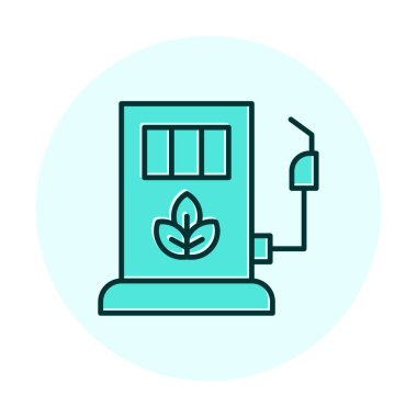 benzin istasyonu web simgesi, vektör illüstrasyonu