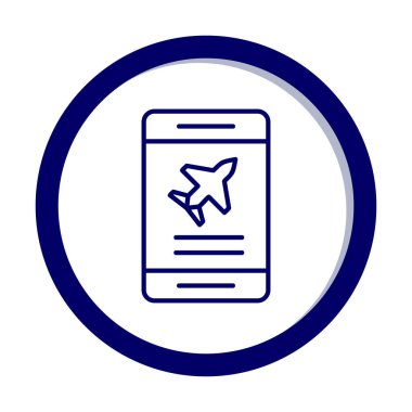 Uçak simgesi vektör illüstrasyonunda bilet