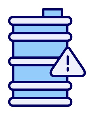 Tehlike işareti ve namlu simgesi, vektör illüstrasyonu 