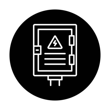 Elektrik Paneli düz simgesi, vektör illüstrasyonu                            