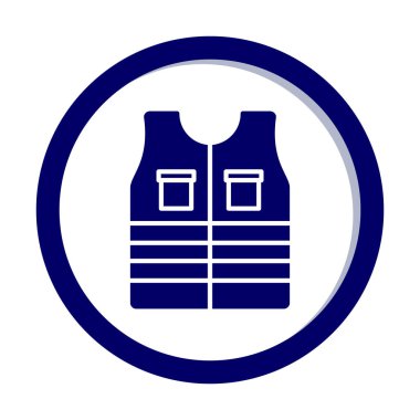 Güvenlik Ceketi Web simgesi, vektör illüstrasyonu