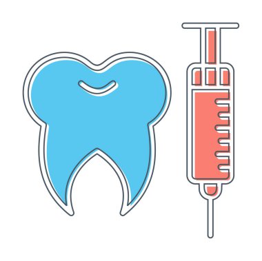 Diş bakımı anestezi ikonu vektör illüstrasyonu 