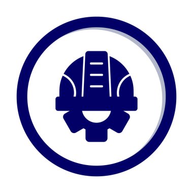 Güvenli Miğfer Düz Vektör Simgesi.                        