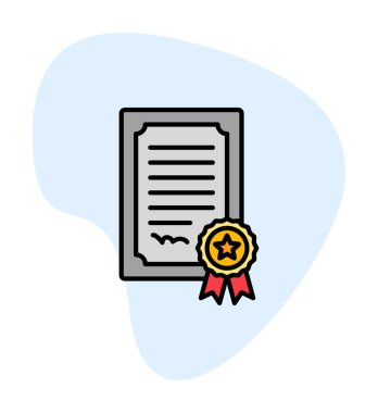 Sertifika vektör simgesi modern basit illüstrasyon                                 