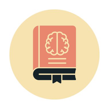 Nöroloji Kitabı web simgesi vektör illüstrasyonu