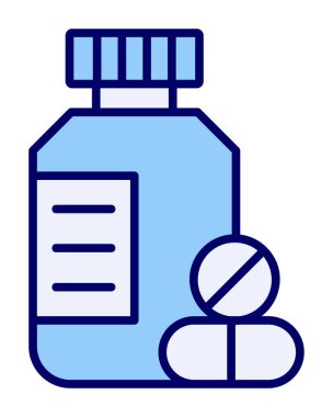 İlaç şişesi, ilaç ikonu, vektör illüstrasyonu                                         