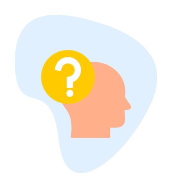 İnsan başlı soru işareti, satır biçimi simgesi 