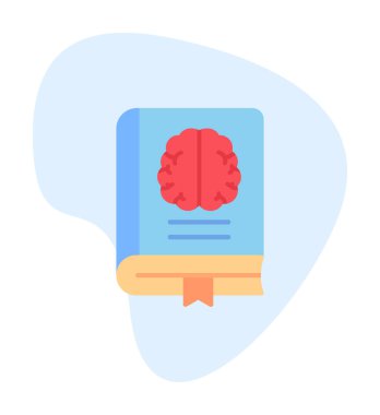 Nöroloji Kitabı web simgesi vektör illüstrasyonu