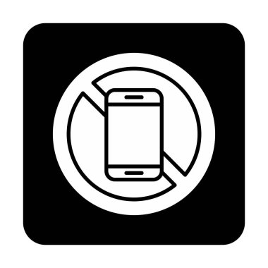 Cep telefonu simgesi yok, vektör illüstrasyonu               