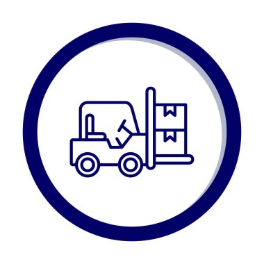 Basit Forklift simgesi, vektör illüstrasyonu