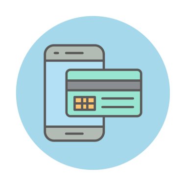 Kart ödemesi. Mobil ödeme ana hatları vektör simgesi