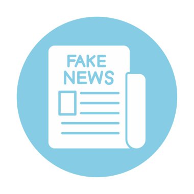 düz biçimli sahte haber simgesi, vektör illüstrasyonu                          