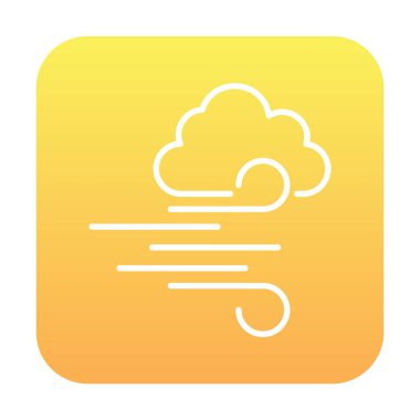 Bulutlu rüzgar simgesi, vektör illüstrasyonu 