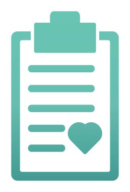 Kalp ikonu vektör illüstrasyonlu Tıbbi Rapor               