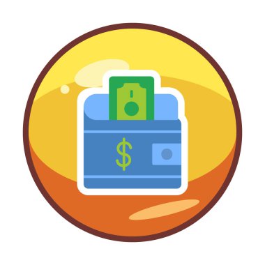 Dolar işareti simgesi tasarımı olan cüzdan