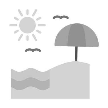 Yaz plaj ikonunun vektör illüstrasyonu 