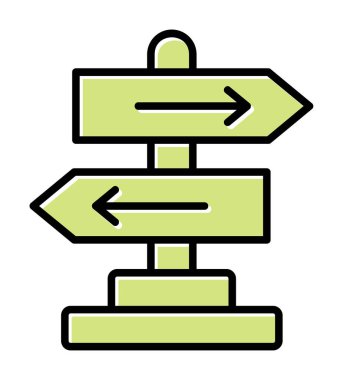 Yön düz simge, vektör illüstrasyonu