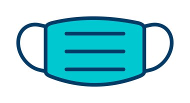 Tıbbi veya Cerrahi Yüz Maskesi. Virüs Koruma. Solunum maskesi takıyorum. Sağlık ve Coperid 19 Önleme Konsepti. Vektör İllüstrasyonu