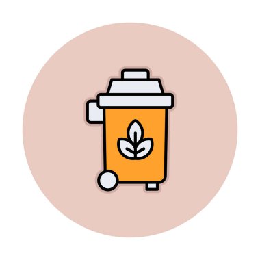 Eko çöp kutusu ikon vektör illüstrasyonu 