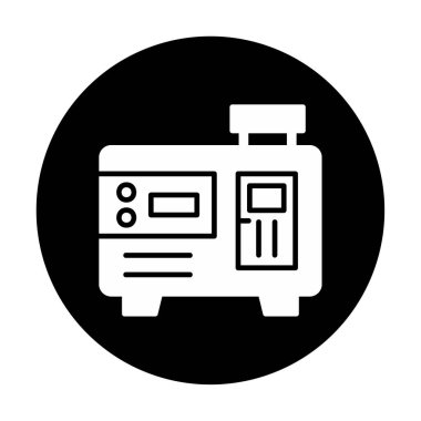 Elektrik jeneratörü çizgi simgesi biçimi, vektör illüstrasyon tasarımı