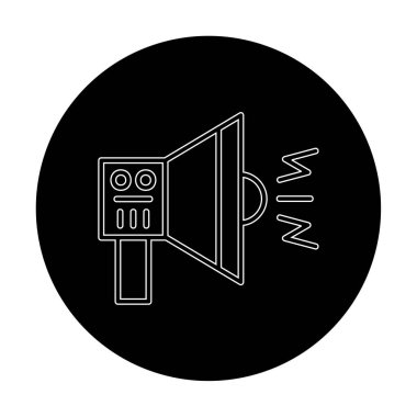 Hoparlör ve gürültü simgesi, vektör illüstrasyonu  