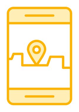 Akıllı telefon GPS simgesi, vektör illüstrasyonu 