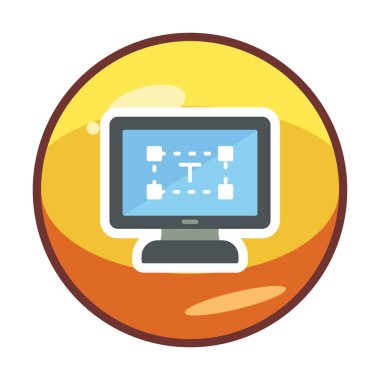 Bilgisayar metin düzenleyici simgesi, vektör illüstrasyonu