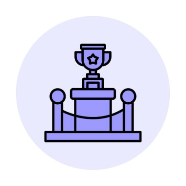 Ödül kupası ikonu vektör illüstrasyonu. Kadeh.                          