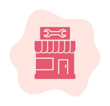 Araba Tamirhanesi ikon vektör çizimi